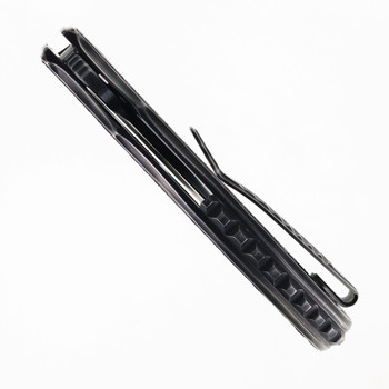 Mechforce Rick Lala Sentry Pocket Knife Polished Black PVD Scroll Pattern Titanium Handle Black PVD M390 Blade Mechforce Rick Lala Sentry Pocket Knife Polished Black PVD Scroll Pattern Titanium Handle Black PVD M390 Blade