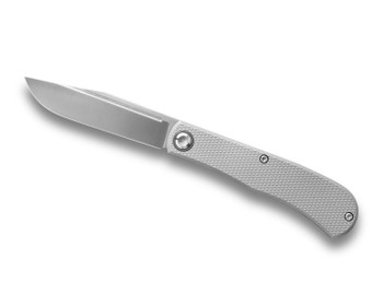 Daedalus Knife Co. Lab Folding Knife Gray Aluminum Handle Belt Satin Finish 154CM Blade DKC-L6 Daedalus Knife Co. Lab Folding Knife Gray Aluminum Handle Belt Satin Finish 154CM Blade DKC-L6