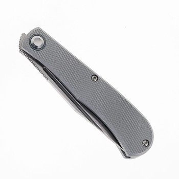 Daedalus Knife Co. Lab Folding Knife Gray Aluminum Handle Belt Satin Finish 154CM Blade DKC-L6 Daedalus Knife Co. Lab Folding Knife Gray Aluminum Handle Belt Satin Finish 154CM Blade DKC-L6