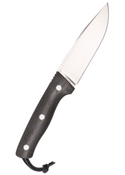 Schnitzel KVIN Fixed Blade Knife 14c28n Blade Steel Brown Micarta with Black  G10 SNL-05BBS