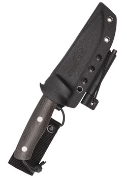 Schnitzel KVIN Fixed Blade Knife 14c28n Blade Steel Brown Micarta with Black  G10 SNL-05BBS