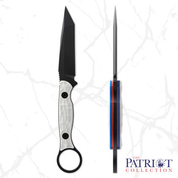 Toor Knives Fixed Blade Knife Serpent Patriot Red, White & Blue G10 M4 Steel Smoke Black KG Gunkote Blade