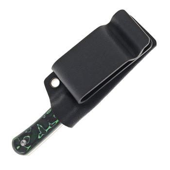 TwoSun Fixed Blade Knife Green Fat Carbon Fiber Handle M390 Plain Edge TS150-M390-CF