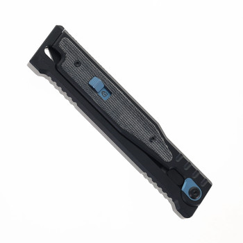 Reate EXO Pocket Knife Black Micarta Inlay Handle PVD/Satin Emax Double Edge Blade