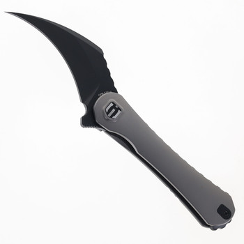 Discontinued Shieldon Scythe XL Folding Knife Titanium Handle Black DLC S35VN Blade DC01B Discontinued Shieldon Scythe XL Folding Knife Titanium Handle Black DLC S35VN Blade DC01B