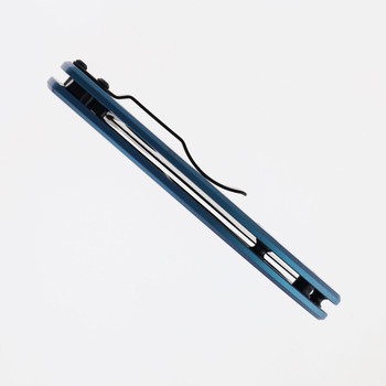 Spyderco Tenacious Folding Knife Blue Titanium Handle Black  Plain Edge C122TIBLBKP