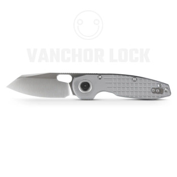 Vosteed Ankylo Vanchor Lock Pocket Knife Gray Frag Aluminum Handle Satin Elmax Blade A1910