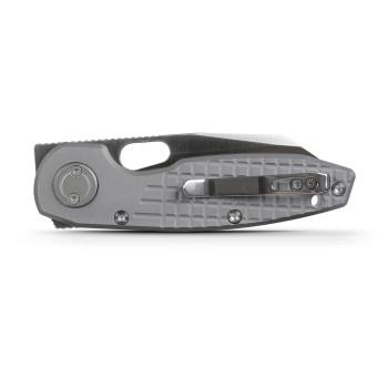 Vosteed Ankylo Vanchor Lock Pocket Knife Gray Frag Aluminum Handle Satin Elmax Blade A1910