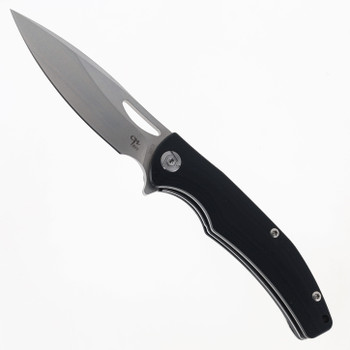 CH Folding Knife Black G10 Handle D2 Plain Edge Stonewash Finish 3524-G10-BK