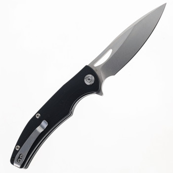 CH Folding Knife Black G10 Handle D2 Plain Edge Stonewash Finish 3524-G10-BK