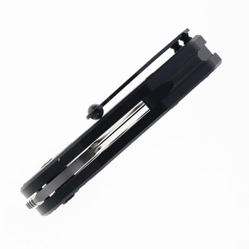 Begg Micro Burst Button Lock Rose Folding Knife Black Aluminum Handle VG-10 Wharncliffe Plain Edge Satin Finish BG061