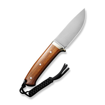 Civivi Cloud Peak Fixed Blade Knife Guibourtia Wood Handle Nitro-V Drop Point Plain Edge Satin Finish C23044-3