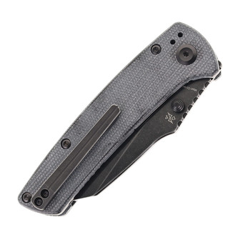 Kansept Main Street Folding Knife Black Micarta Handle 154CM Plain Edge Blackwash Finish T1015E4