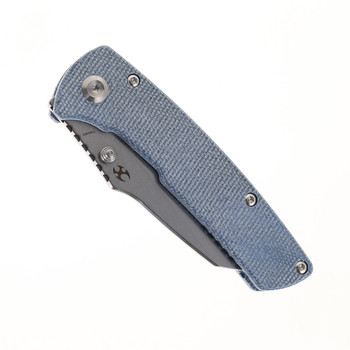 Kansept Main Street Folding Knife Blue Micarta Handle 154CM Plain Edge Stonewash Finish T1015E5