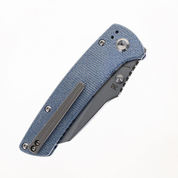 Kansept Main Street Folding Knife Blue Micarta Handle 154CM Plain Edge Stonewash Finish T1015E5