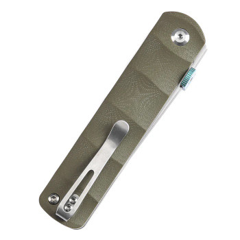 Kansept BTF Folding Knife Green G10 Handle S35VN Plain Edge Stonewash Finish K1064A1