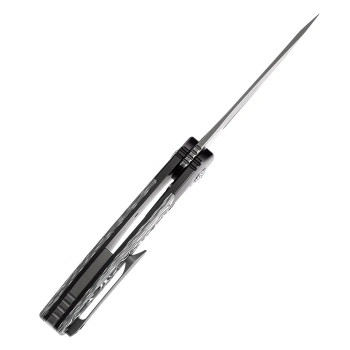 Kansept Cassowary Black Titanium/Black/White Nebula Carbon Fiber Handle S35VN Plain Edge Gray Stonewash Finish K2065B2 Kansept Cassowary Black Titanium/Black/White Nebula Carbon Fiber Handle S35VN Plain Edge Gray Stonewash Finish K2065B2