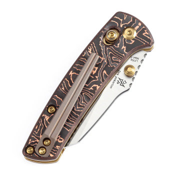 Kansept Little Main Street Folding Knife Copper Carbon Fiber Handle S35VN Plain Edge Satin Finish K2015V2