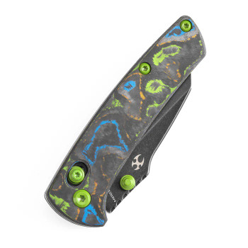Kansept Little Main Street Folding Knife 80S Camo Carbon Fiber Handle S35VN Plain Edge Blackwash Finish K2015V4