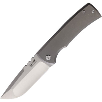 Chavez Redencion 229 Folding Knife Bead Blast Titanium Handle M390 Drop Point Plain Edge Satin Finish CHAV010