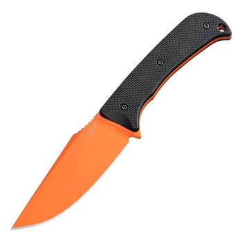 Hogue Extrak XL Fixed Blade Knife Black G10 Handle CPM M4 Clip Point Plain Orange Blade 35859