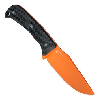 Hogue Extrak XL Fixed Blade Knife Black G10 Handle CPM M4 Clip Point Plain Orange Blade 35859