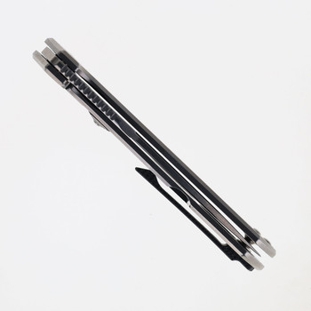 Real Steel Flying Shark Folding Knife Black/Gray Stainless Steel Handle 14C28N Plain Edge Stonewash Finish 7821