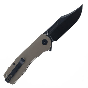 Petrified Fish PFP03 Victor Folding Knife Tan Aluminum Handle 154CM Clip Point Plain Black Blade PFP03GRADW Petrified Fish PFP03 Victor Folding Knife Tan Aluminum Handle 154CM Clip Point Plain Black Blade PFP03GRADW