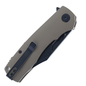 Petrified Fish PFP03 Victor Folding Knife Tan Aluminum Handle 154CM Clip Point Plain Black Blade PFP03GRADW Petrified Fish PFP03 Victor Folding Knife Tan Aluminum Handle 154CM Clip Point Plain Black Blade PFP03GRADW