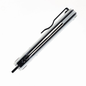 Petrified Fish Tena Folding Knife White G10 Handle D2 Plain Black Blade PFB04WDW Petrified Fish Tena Folding Knife White G10 Handle D2 Plain Black Blade PFB04WDW