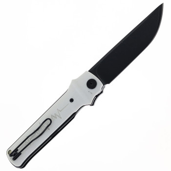 Petrified Fish Tena Folding Knife White G10 Handle D2 Plain Black Blade PFB04WDW Petrified Fish Tena Folding Knife White G10 Handle D2 Plain Black Blade PFB04WDW