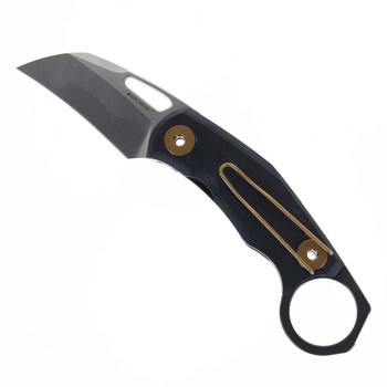 Real Steel Shade Foldng Knife Black/Bronze G10 Handle D2 Hawkbill Plain Edge Satin Finish 7915 Real Steel Shade Foldng Knife Black/Bronze G10 Handle D2 Hawkbill Plain Edge Satin Finish 7915