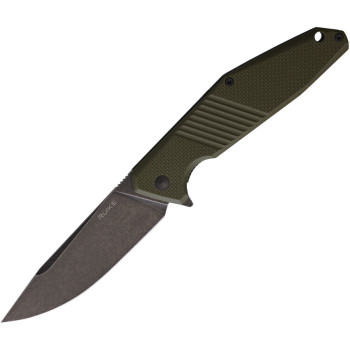 Ruike D191G Framelock Folding Knife OD Green G10 Handle 8Cr13MoV Plain Edge Black Stonewash Finish