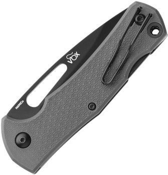 MKM LOV Lockback Folding Knife Gray FRN Handle N690 Drop Point Plain Black Blade