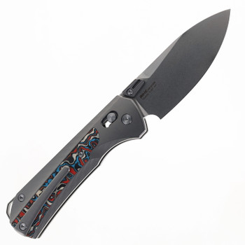 TwoSun Knives Axis Lock Titanium Color Carbon Fiber Flipper Knife TS429-YJ01-V1