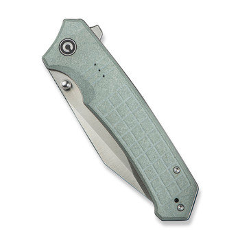 Civivi Tacticorix Folding Knife Gray Shredded G10 Handle Nitro-V Plain Edge Satin Finish C23055-3