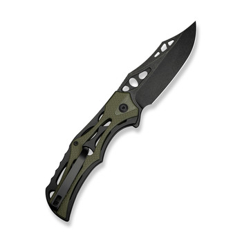 Civivi Biophase Folding Knife Black Aluminum/OD Green G10 Handle Nitro-V Plain Edge Black Stonewash Finish C23083C-2