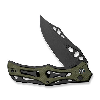 Civivi Biophase Folding Knife Black Aluminum/OD Green G10 Handle Nitro-V Plain Edge Black Stonewash Finish C23083C-2