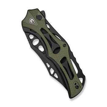 Civivi Biophase Folding Knife Black Aluminum/OD Green G10 Handle Nitro-V Plain Edge Black Stonewash Finish C23083C-2
