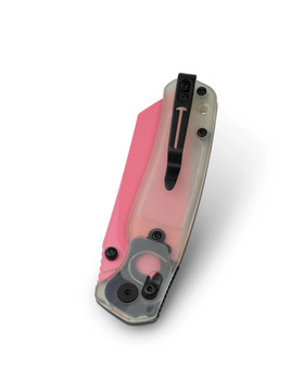 Bestechman Cicada's Folding Knife Jade Ultem Handle 10Cr15MoV Plain Pink Blade BMK06H