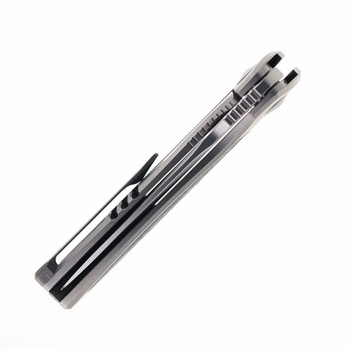 Maxace Perseus Folding Knife Grey Titanium Handle Blue Carbon Fiber Inlay Magnacut Steel Blade OM47-1-B Maxace Perseus Folding Knife Grey Titanium Handle Blue Carbon Fiber Inlay Magnacut Steel Blade OM47-1-B