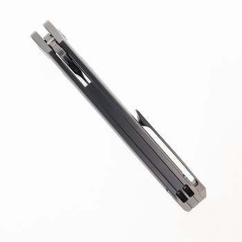 Kubey Velocé Folding Knife Flame Titanium Handle S90V Drop Point Plain Edge Bead Blast Finish KB171J