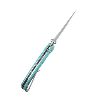 Kubey Hound Crossbar Lock Folding Knife Tiffany Blue G10 Handle 14C28N Plain Edge Stonewash Finish KU172C Kubey Hound Crossbar Lock Folding Knife Tiffany Blue G10 Handle 14C28N Plain Edge Stonewash Finish KU172C