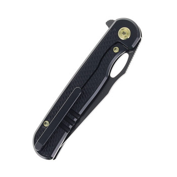 KB Knives  Hydro  Folding Knife Black Titanium Handle M390 Plain Black Blade KB323B