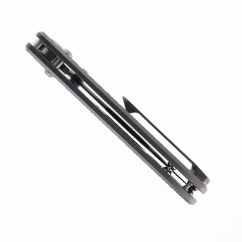 KB Knives Bluff Folding Knife Gray Textured Titanium Handle S35VN Plain Edge Stonewash Finish KB383A