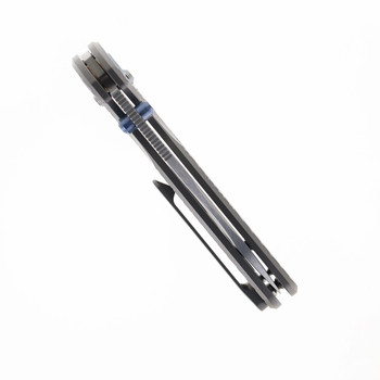 KB Knives Bluff Folding Knife Gray Textured Titanium Handle S35VN Plain Edge Stonewash Finish KB383A