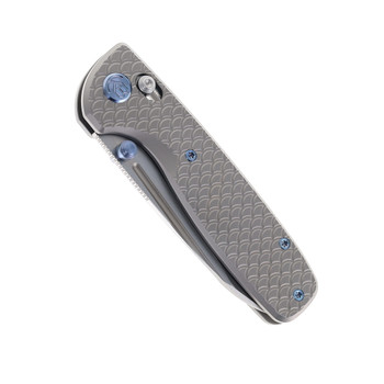 KB Knives Bluff Folding Knife Gray Textured Titanium Handle S35VN Plain Edge Stonewash Finish KB383A