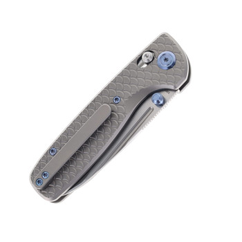 KB Knives Bluff Folding Knife Gray Textured Titanium Handle S35VN Plain Edge Stonewash Finish KB383A