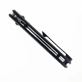 KB Knives Bluff Folding Knife Black Textured Titanium Handle S35VN Plain Edge Black DLC Finish KB383B