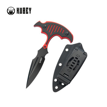 Kubey Fixed Blade Knife Black/Red G10 Handle 14C28N Spear Point Plain Edge KU242B Kubey Fixed Blade Knife Black/Red G10 Handle 14C28N Spear Point Plain Edge KU242B